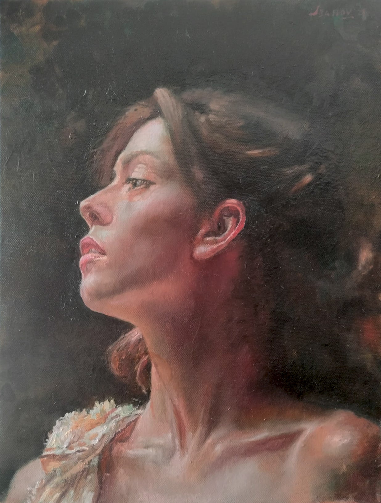 Girl's profile/ painting