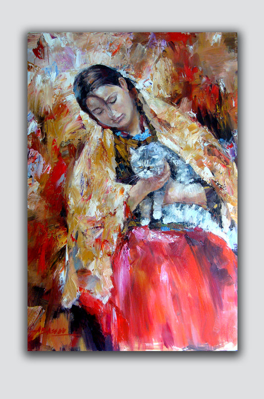 Girl with the cat